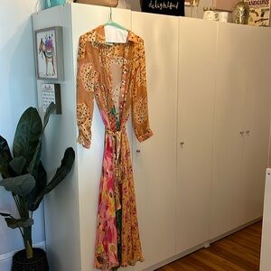 Sheer farm rio printed dress  xs